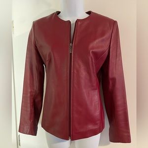 Red Leather Jacket - Sz. XS